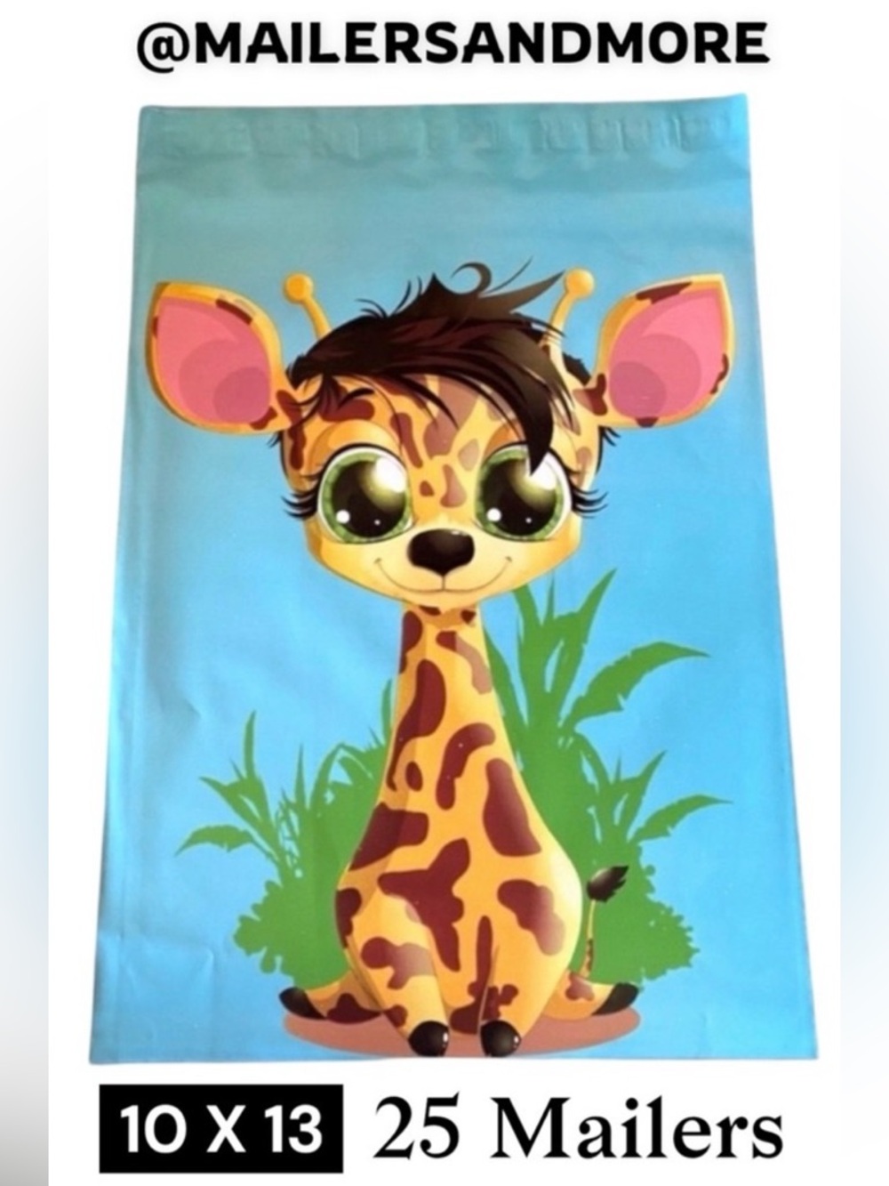 25 10X13 Poly Mailers Baby Giraffe PRICE IS FIRM